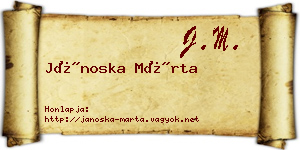 Jánoska Márta névjegykártya