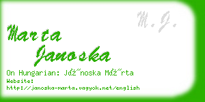 marta janoska business card